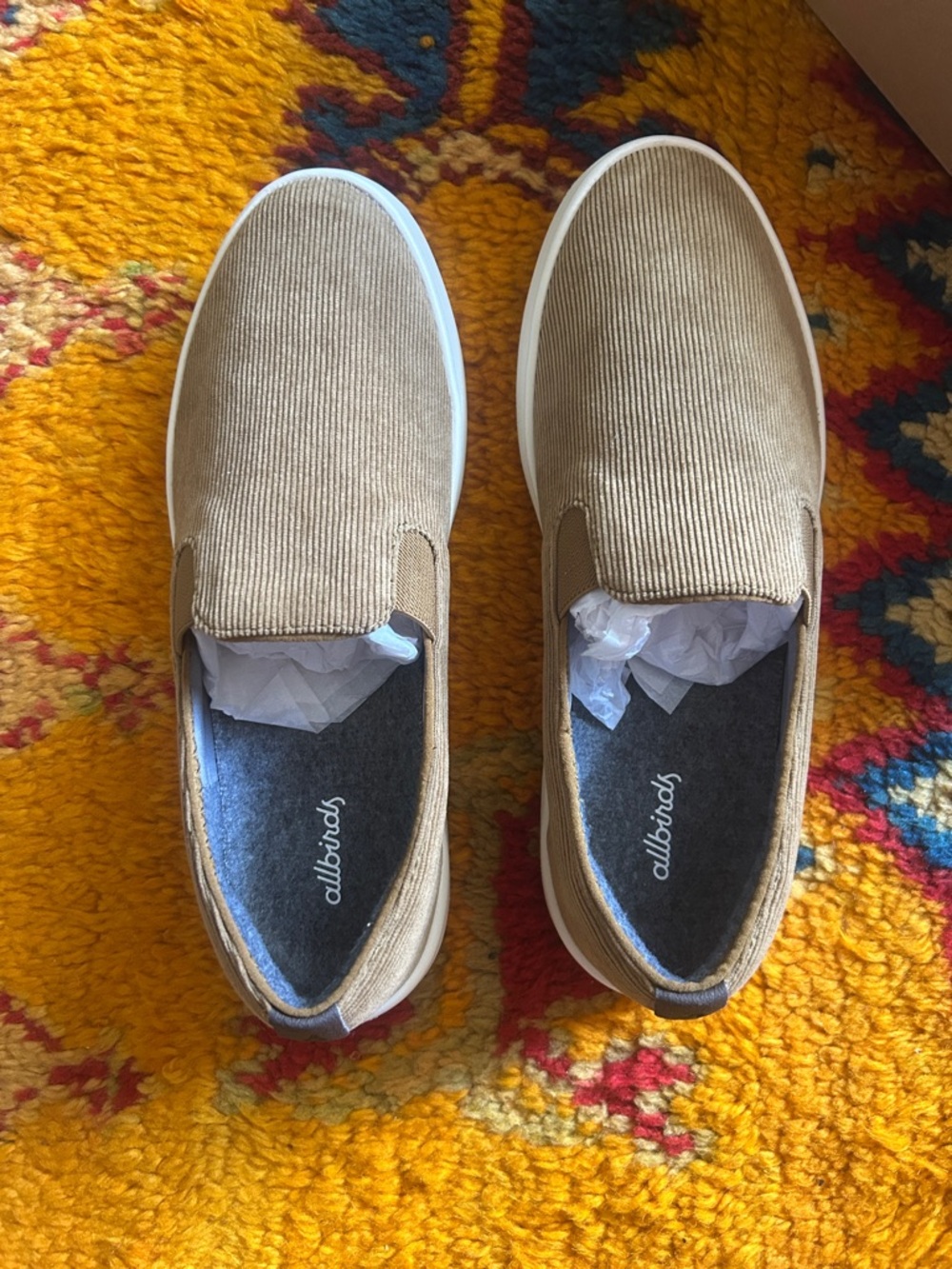 allbirds Tan corduroy slip on women’s size 10